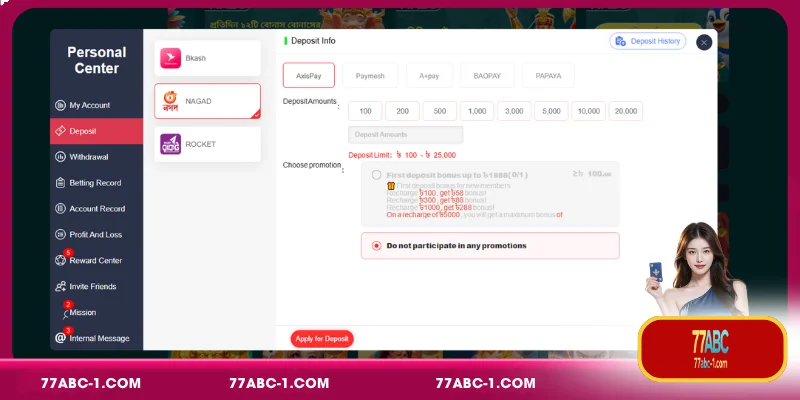 Complete Guide to Funding Your 77ABC Account
