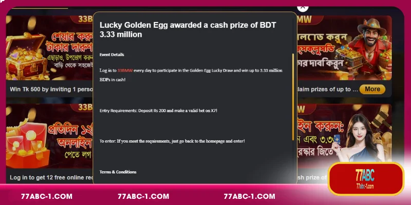 Promotions Lucky Golden Egg with a Cash Prize of 3.33 Million BDT