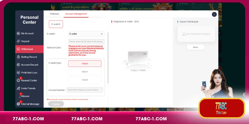 Quick Withdrawal Process for 77ABC Accounts