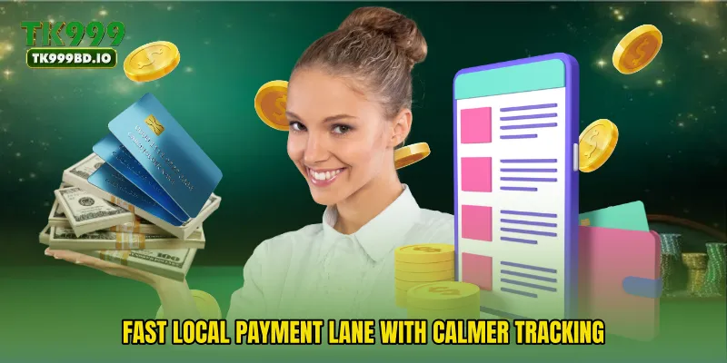 Fast local payment lane with calmer tracking